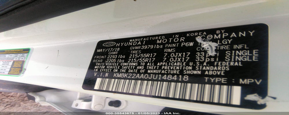 KM8K22AA0JU148418 2018 HYUNDAI KONA photo no. 9