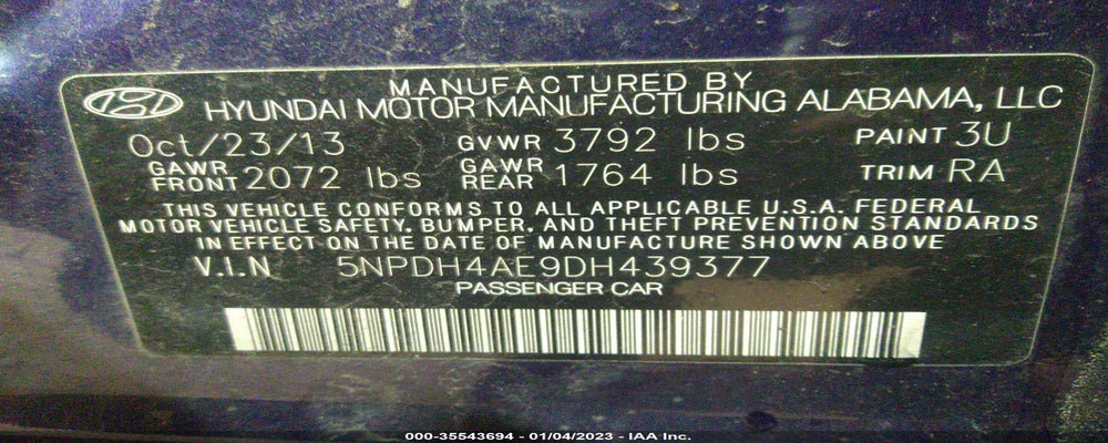 5NPDH4AE9DH439377 2013 HYUNDAI ELANTRA photo no. 9