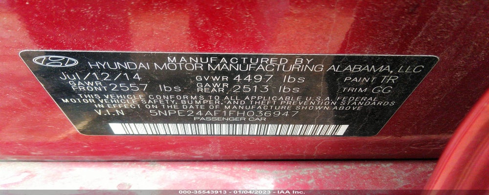 5NPE24AF1FH036947 2015 HYUNDAI SONATA photo no. 9