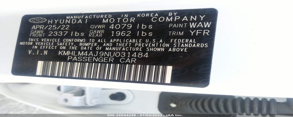 KMHLM4AJ9NU031484 2022 HYUNDAI ELANTRA HYBRID photo no. 9