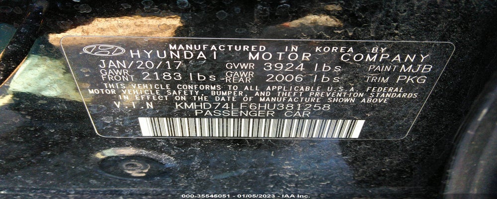 KMHD74LF6HU381258 2017 HYUNDAI ELANTRA photo no. 9