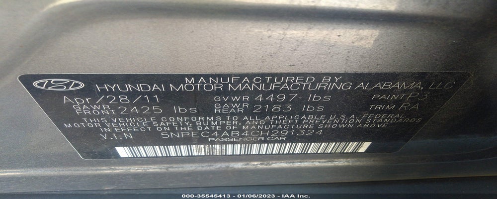 5NPEC4AB4CH291324 2012 HYUNDAI SONATA photo no. 9