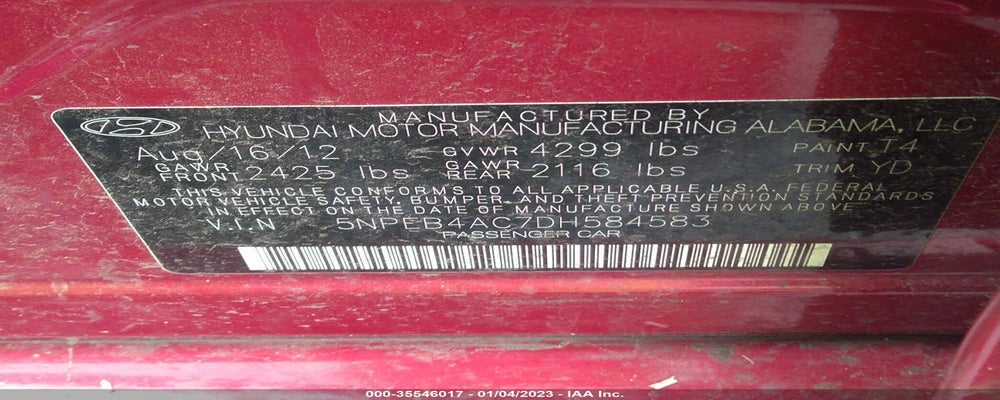 5NPEB4AC7DH584583 2013 HYUNDAI SONATA photo no. 9
