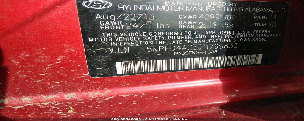 5NPEB4AC5DH799833 2013 HYUNDAI SONATA photo no. 9