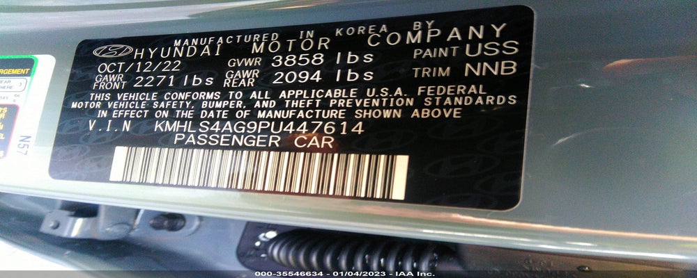 KMHLS4AG9PU447614 2023 HYUNDAI ELANTRA photo no. 9