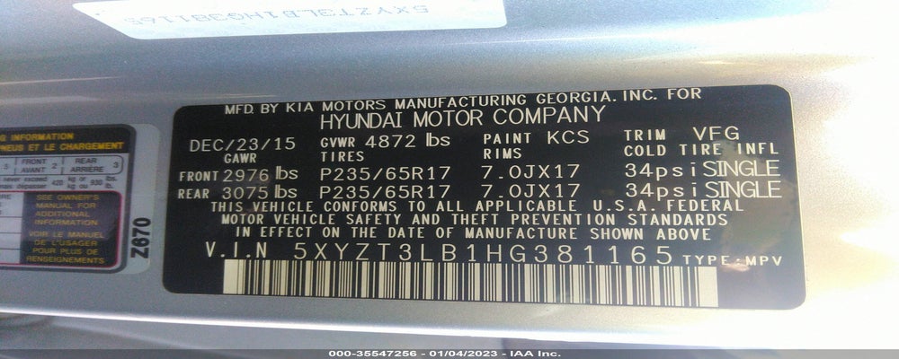 5XYZT3LB1HG381165 2017 HYUNDAI SANTA FE SPORT photo no. 9