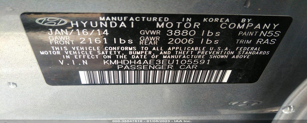 KMHDH4AE3EU105591 2014 HYUNDAI ELANTRA photo no. 9