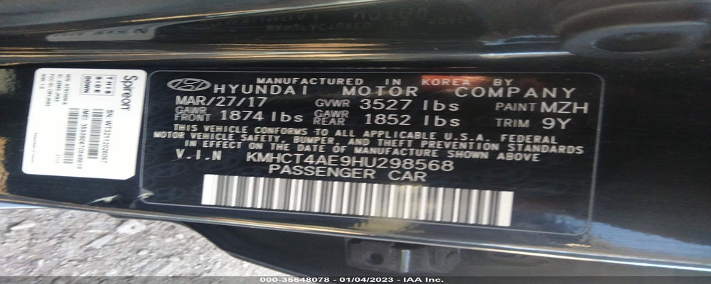KMHCT4AE9HU298568 2017 HYUNDAI ACCENT photo no. 9