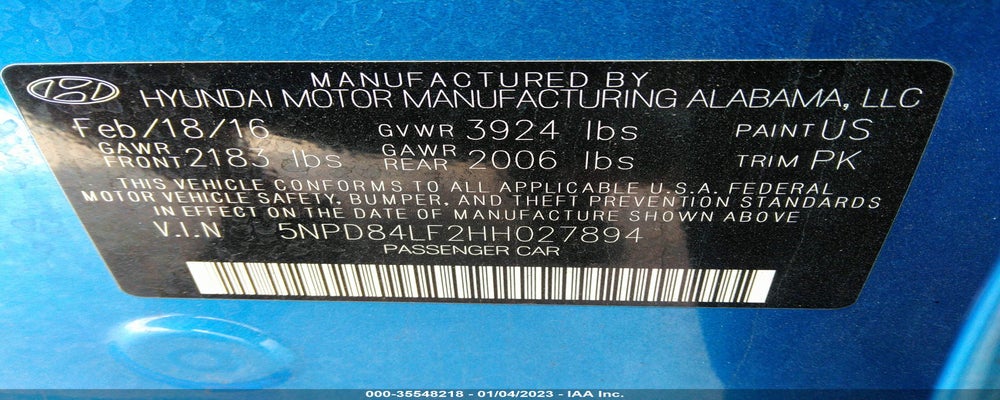 5NPD84LF2HH027894 2017 HYUNDAI ELANTRA photo no. 9
