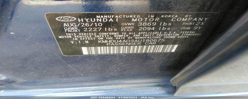 KMHDU4AD3AU180675 2010 HYUNDAI ELANTRA photo no. 9