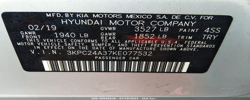 3KPC24A37KE077532 2019 HYUNDAI ACCENT photo no. 9