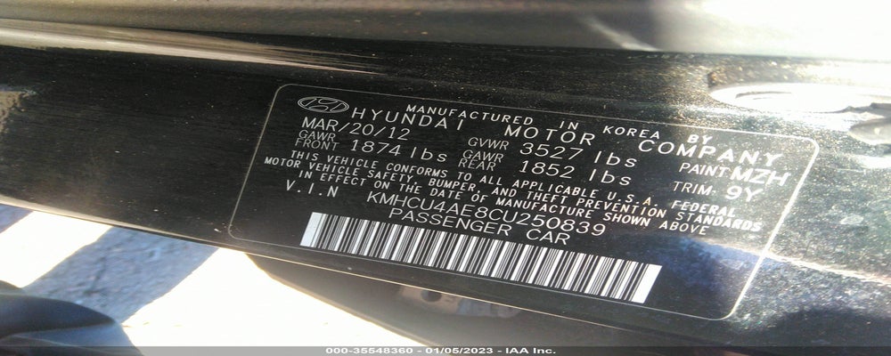 KMHCU4AE8CU250839 2012 HYUNDAI ACCENT photo no. 9