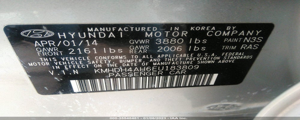 KMHDH4AH6EU183809 2014 HYUNDAI ELANTRA photo no. 9