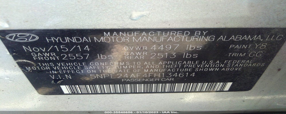 5NPE24AF4FH134614 2015 HYUNDAI SONATA photo no. 9