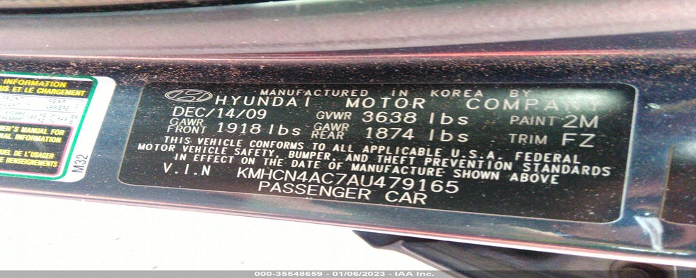 KMHCN4AC7AU479165 2010 HYUNDAI ACCENT photo no. 9