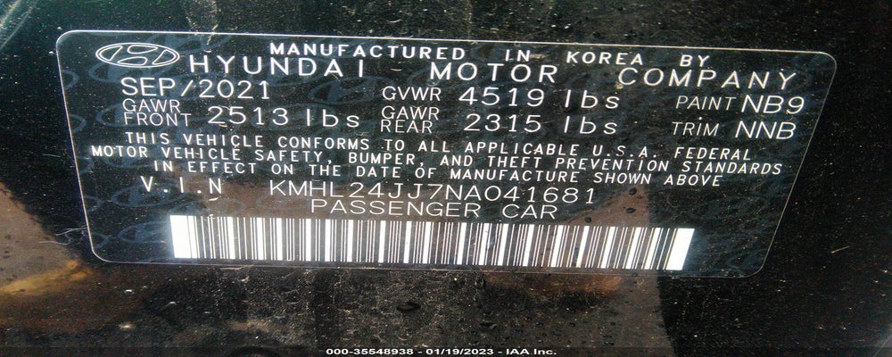 KMHL24JJ7NA041681 2022 HYUNDAI SONATA HYBRID photo no. 9