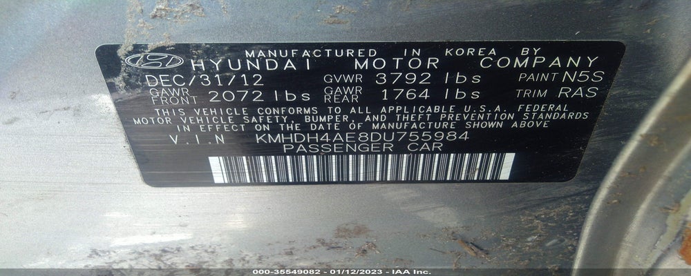 KMHDH4AE8DU755984 2013 HYUNDAI ELANTRA photo no. 9