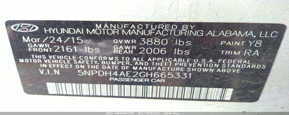 5NPDH4AE2GH665331 2016 HYUNDAI ELANTRA photo no. 9