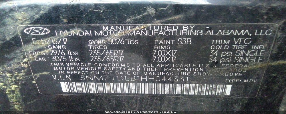 5NMZTDLB1HH044331 2017 HYUNDAI SANTA FE SPORT photo no. 9