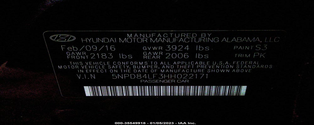 5NPD84LF3HH022171 2017 HYUNDAI ELANTRA photo no. 9