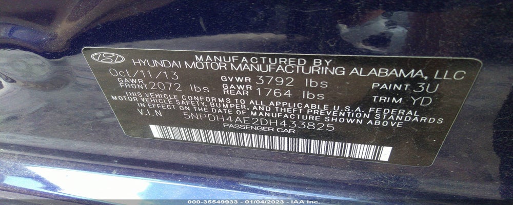 5NPDH4AE2DH433825 2013 HYUNDAI ELANTRA photo no. 9