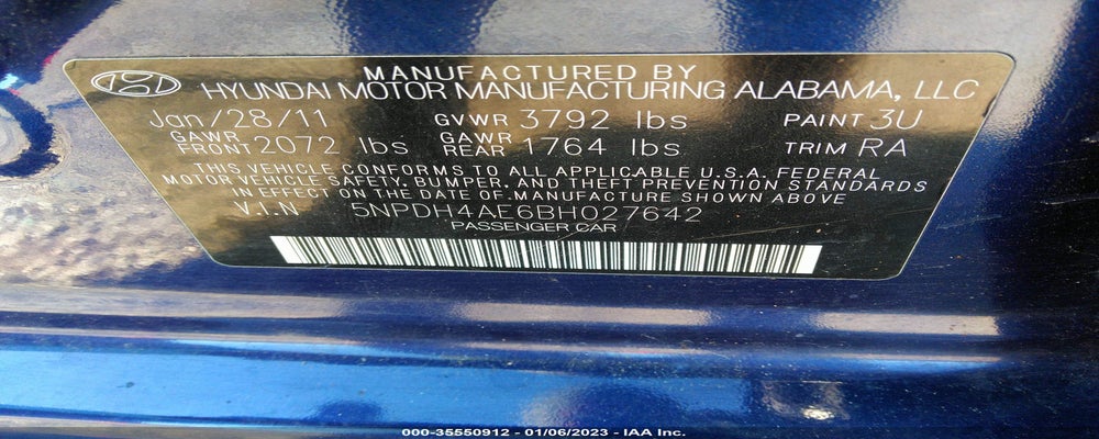 5NPDH4AE6BH027642 2011 HYUNDAI ELANTRA photo no. 9