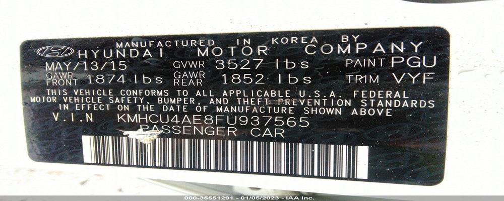 KMHCU4AE8FU937565 2015 HYUNDAI ACCENT photo no. 9