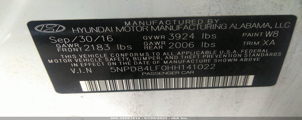 5NPD84LF0HH141022 2017 HYUNDAI ELANTRA photo no. 9
