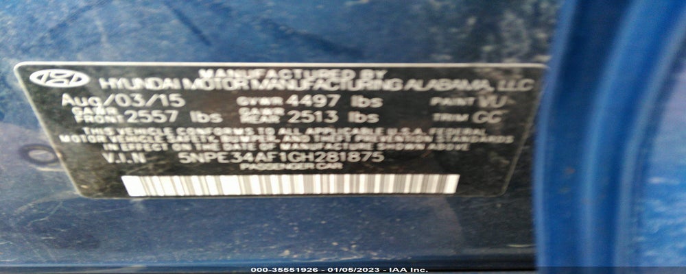 5NPE34AF1GH281875 2016 HYUNDAI SONATA photo no. 9
