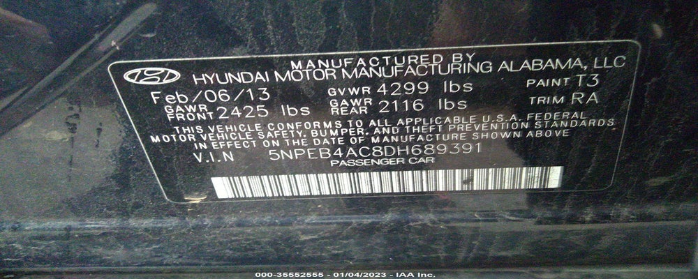5NPEB4AC8DH689391 2013 HYUNDAI SONATA photo no. 9