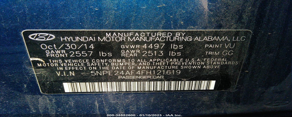 5NPE24AF4FH121619 2015 HYUNDAI SONATA photo no. 9