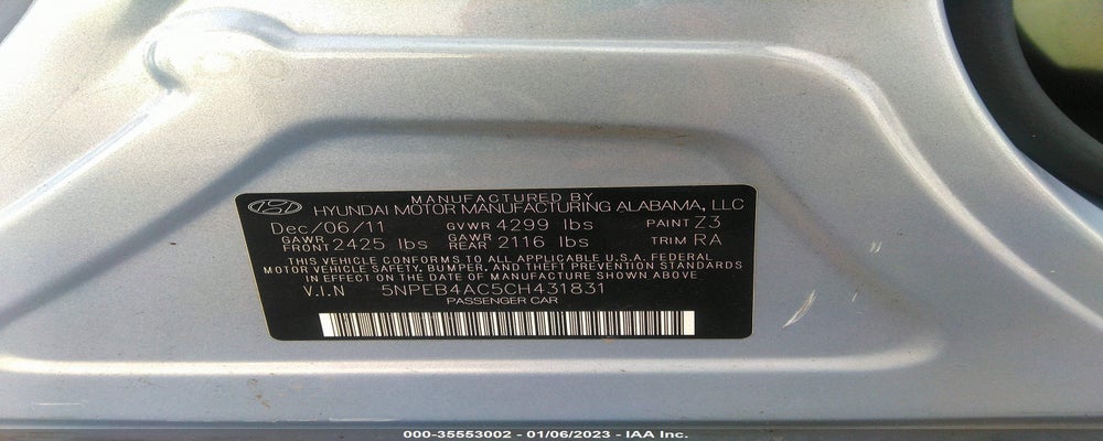 5NPEB4AC5CH431831 2012 HYUNDAI SONATA photo no. 9