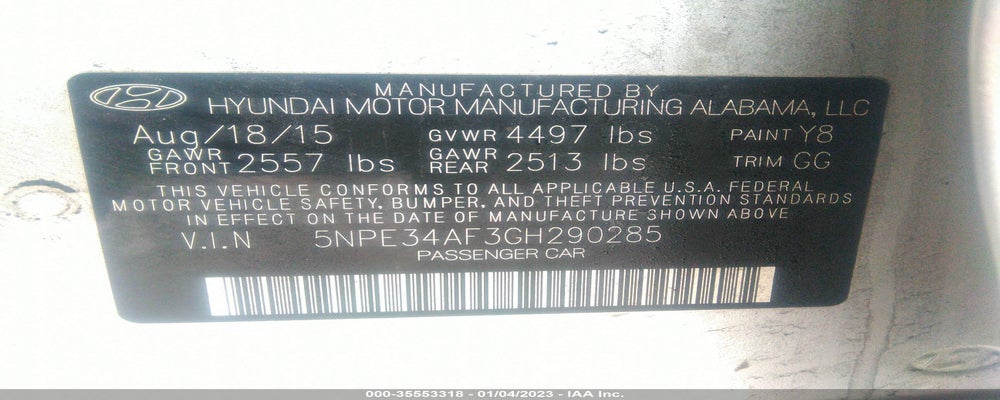 5NPE34AF3GH290285 2016 HYUNDAI SONATA photo no. 9