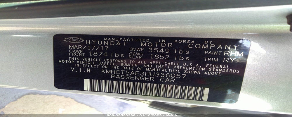 KMHCT5AE3HU336057 2017 HYUNDAI ACCENT photo no. 9