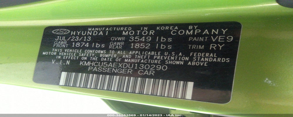 KMHCU5AEXDU130290 2013 HYUNDAI ACCENT photo no. 9