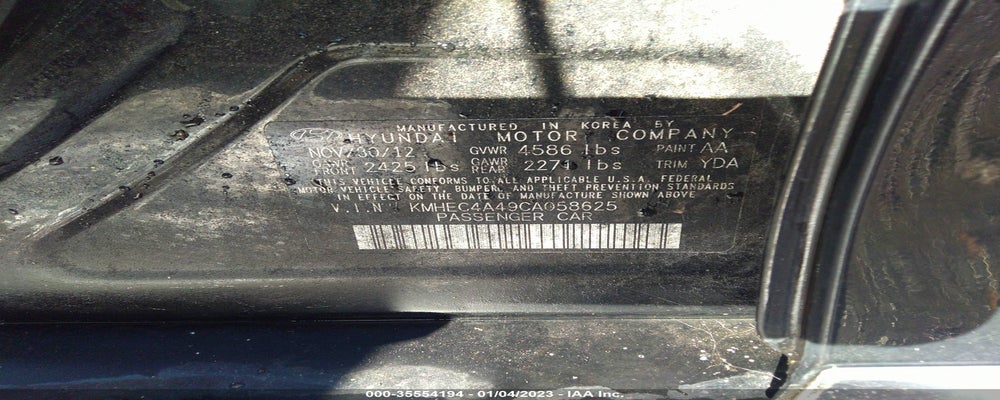 KMHEC4A49CA058625 2012 HYUNDAI SONATA photo no. 9