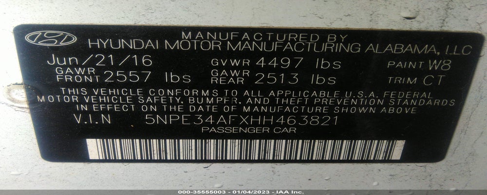 5NPE34AFXHH463821 2017 HYUNDAI SONATA photo no. 9
