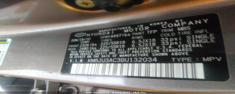 KM8JU3AC3BU132034 2011 HYUNDAI TUCSON photo no. 9