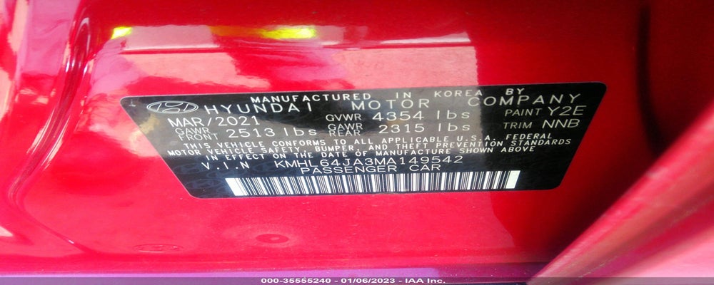 KMHL64JA3MA149542 2021 HYUNDAI SONATA photo no. 9