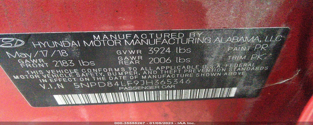 5NPD84LF9JH365346 2018 HYUNDAI ELANTRA photo no. 9