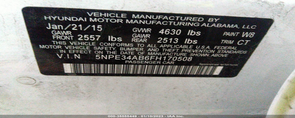5NPE34AB6FH170508 2015 HYUNDAI SONATA photo no. 9