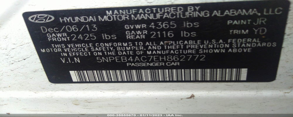 5NPEB4AC7EH862772 2014 HYUNDAI SONATA photo no. 9