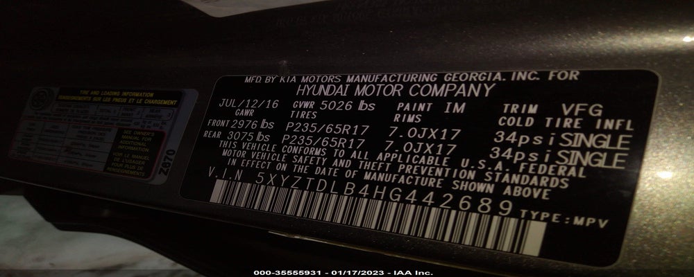5XYZTDLB4HG442689 2017 HYUNDAI SANTA FE SPORT photo no. 9