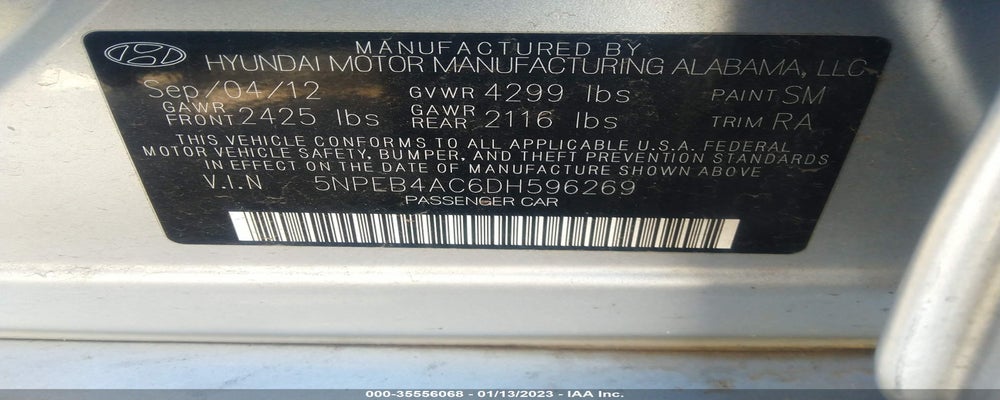 5NPEB4AC6DH596269 2013 HYUNDAI SONATA photo no. 9