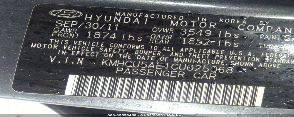 KMHCU5AE1CU025068 2012 HYUNDAI ACCENT photo no. 9
