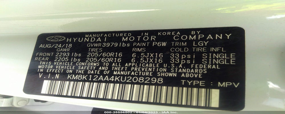 KM8K12AA4KU208298 2019 HYUNDAI KONA photo no. 9