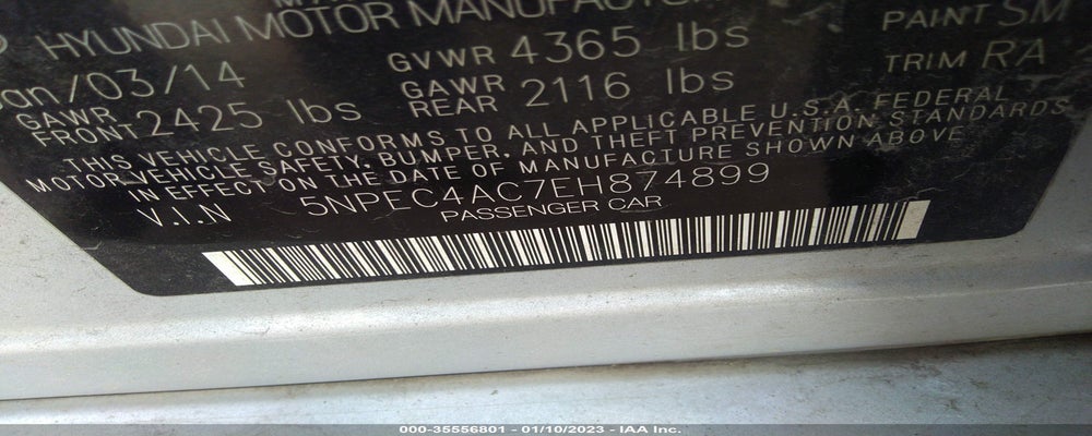 5NPEC4AC7EH874899 2014 HYUNDAI SONATA photo no. 9