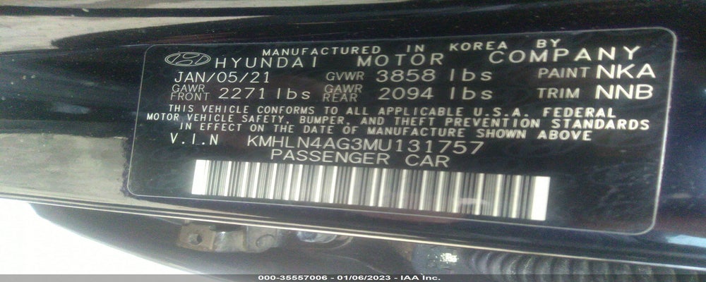 KMHLN4AG3MU131757 2021 HYUNDAI ELANTRA photo no. 9
