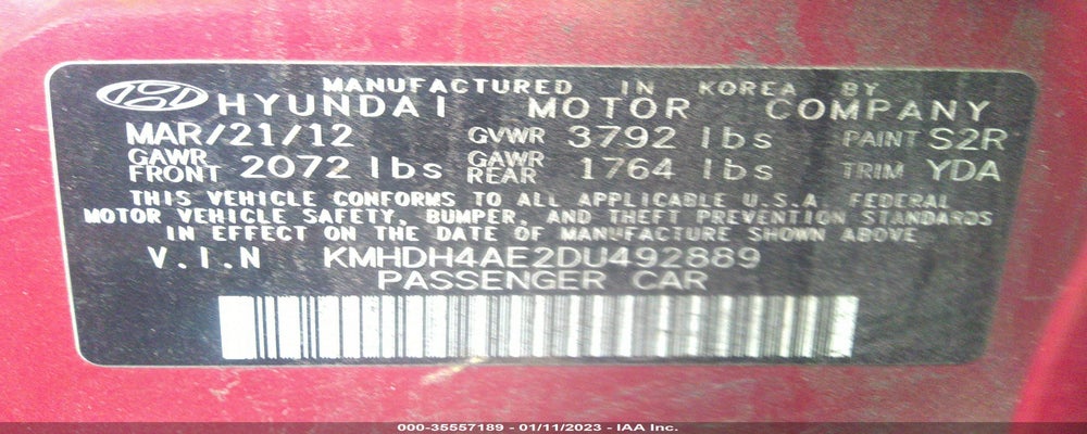 KMHDH4AE2DU492889 2013 HYUNDAI ELANTRA photo no. 9