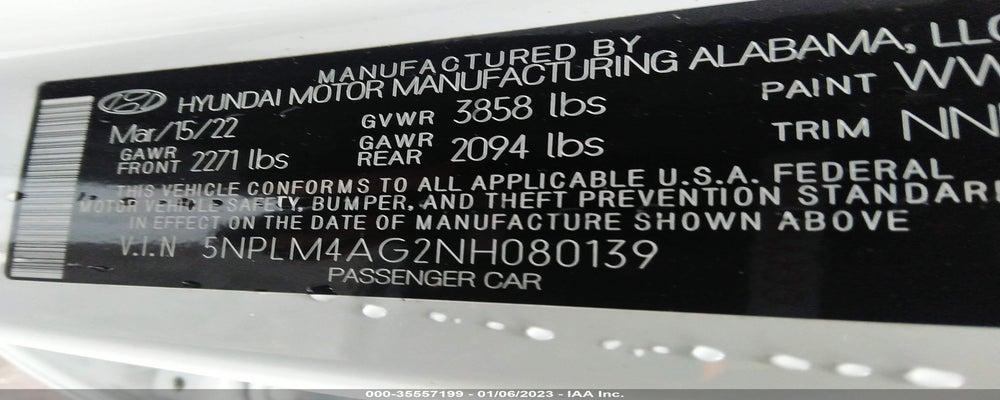 5NPLM4AG2NH080139 2022 HYUNDAI ELANTRA photo no. 9